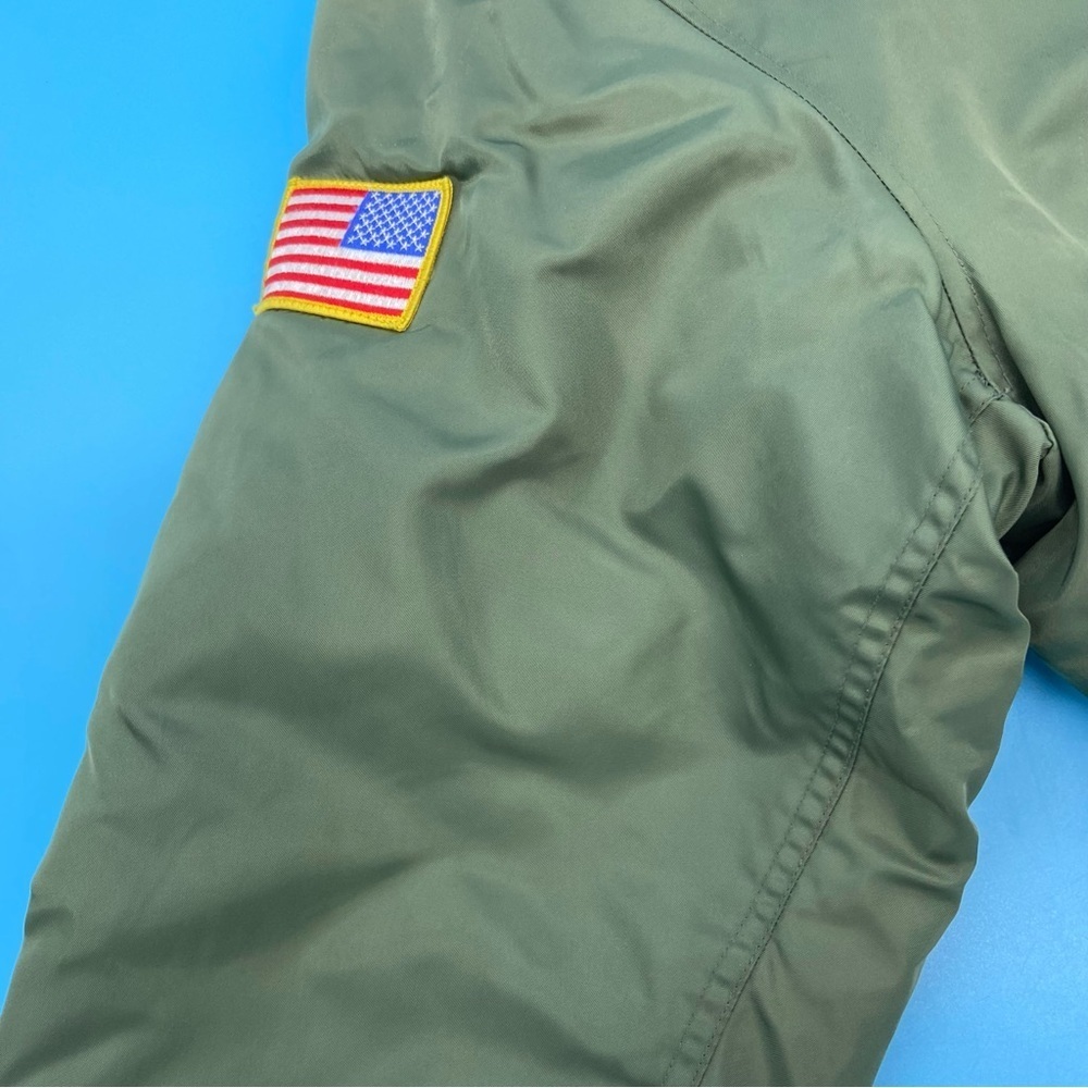 Vintage Pilot Flight USAF US Air Force Ultra Force Green Bomber Jacket Size XL. - Picture 3 of 10